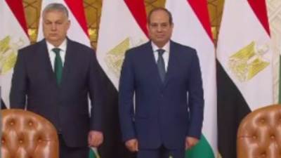 مؤتمر صحفى للرئيس السيسي مع رئيس وزراء المجر بقصر الاتحادية