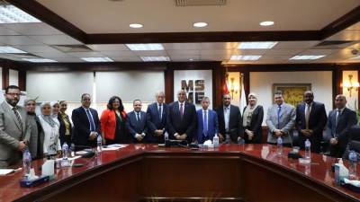 باسل رحمي يستقبل وفد من صندوق النقد العربي لبحث سبل التعاون المشترك