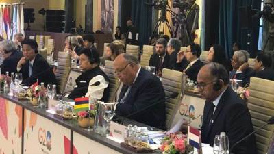 وزير الخارجية يشارك في أولى جلسات اجتماع وزراء خارجية مجموعة العشرين