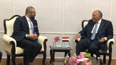 شكري يلتقي مع وزير خارجية بريطانيا على هامش إجتماعات وزراء خارجية مجموعة العشرين