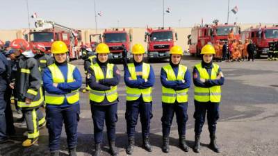 بالفيديو.. أول فريق إطفاء نسائى يواجهن النيران بشجاعة باليوم العالمى للمرأة