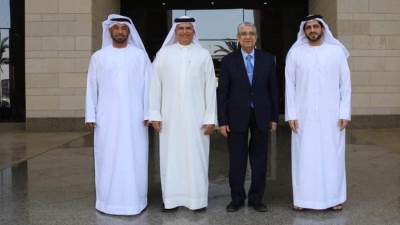 محمد شاكر يستقبل نائب سفير الامارات بالقاهرة