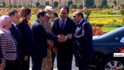الرئيس السيسى يصل مقر افتتاح مجمع الأسمدة الأزوتية بالعين السخنة