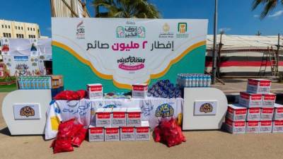 إطلاق قافلة أبواب الخير لتوفير 102 طن مواد غذائية ولحوم ل4 ألاف أسرة بالفيوم