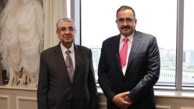 وزير الكهرباء يستقبل رئيس سلطة الطاقة والموارد الطبيعية بدولة فلسطين