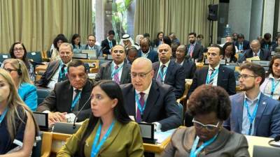 وزير الإسكان يلقى كلمة مصر فى اجتماع جمعية برنامج الأمم المتحدة للمستوطنات البشرية