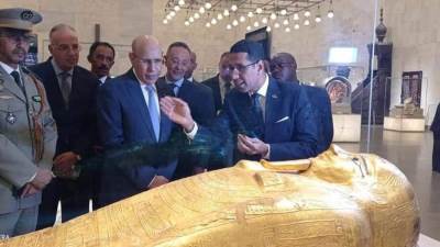 رئيس موريتانيا الإسلامية يزور المتحف القومي للحضارة المصرية