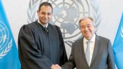 أول قاضٍ مصرى منتخب بالمحكمة الاستئنافية للأمم المتحدة يُؤدى اليمين القانونية