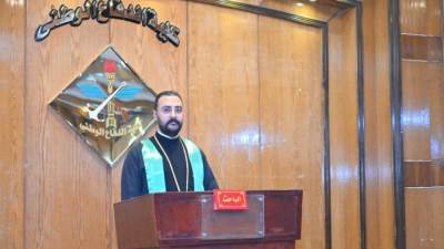 دور الكنيسة "الأرثوذكسية" لتعزيز الأمن القومي المصري عنوان رسالة الماجيستير للباحث الإكليريكي تادرس