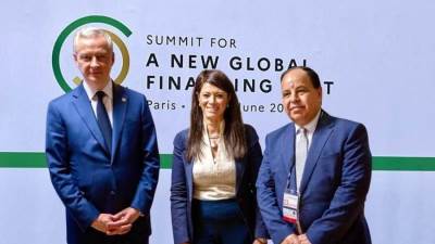 المشاط تُشارك في عدد من الجلسات الفنية ضمن فعاليات قمة ميثاق التمويل العالمي الجديد بفرنسا