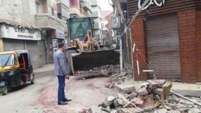 انهيار جزء من عقار قديم بالإسكندرية دون وقوع ضحايا 