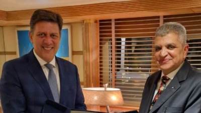 الفريق أسامة ربيع يبحث مع وزير الشئون البحرية اليوناني سبل التعاون المشترك