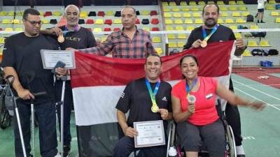 3 ميداليات للاعبي مصر في بطولة أوغندا الدولية للريشة الطائرة البارالمبية
