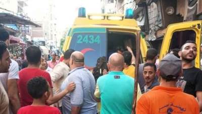 انهيار جزء من عقار قديم بمنطقة الباكوس بالإسكندرية وسقوط مصابين