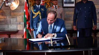 السيسي يوجه الشكر للرئيس الكيني على حسن الاستضافة وحفاوة الاستقبال