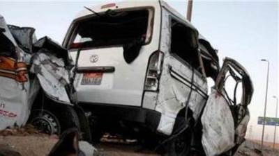 ‏مصرع 3 أشخاص وإصابة 8 آخرين في حادث انقلاب ميكروباص بالمنيا