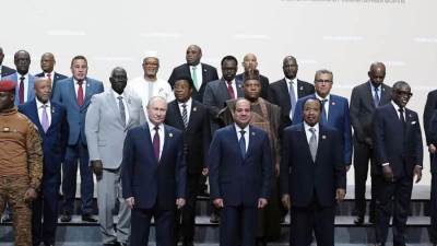 صورة تذكارية للقادة المشاركين في فعاليات القمة الأفريقية الروسية