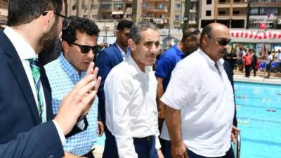 وزير الرياضة ومحافظ الغربية يتفقدان نادي بلدية المحلة ويشهدان حفل تكريم الفرق الرياضية بالنادي