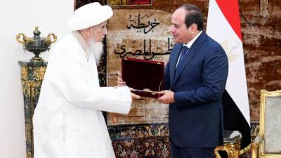 الرئيس السيسى يستقبل سلطان طائفة البهرة بالهند ويثمن دوره فى تجديد مقامات آل البيت