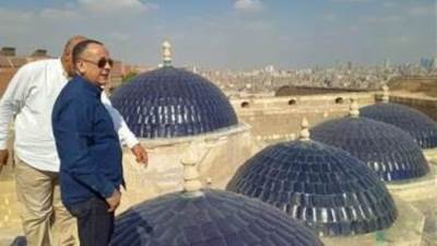 استعدادا لافتتاحه.. وزيري يتفقد أعمال ترميم وتطوير مسجد سليمان باشا الخادم