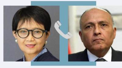 وزير الخارجية يتلقى اتصالاً هاتفياً من نظيرته الإندونيسية