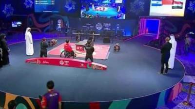 وزير الرياضة يُهنئ رحاب رضوان بالميدالية الذهبية ومحمد المنياوي بالبرونزية