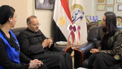 مايا مرسي تبحث مع مؤسسة الأخوة الإنسانية التعاون في مجالات تمكين وحماية المرأة