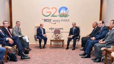 الرئيس السيسى والمستشار الألمانى يبحثان فى الهند زيادة الاستثمارات ودفع التعاون الاقتصادي بين مصر وألمانيا