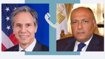 شكري يستعرض مع نظيره الأمريكي جهود مصر فى إغاثة الليبيين بالمناطق المنكوبة