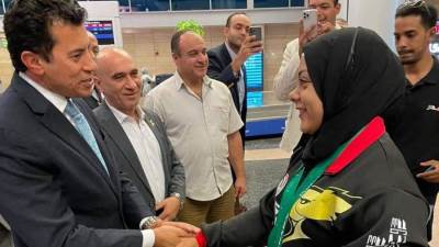 وزير الرياضة يستقبل بعثة المنتخب المصري لرفع الأثقال بعد المشاركة في بطولة العالم