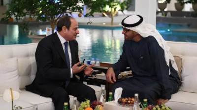 محمد بن زايد يعرب عن سعادته بلقاء الرئيس السيسي فى أبوظبى