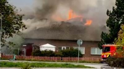 حريق يلتهم مسجد إسكليستونا الكبير فى السويد والشرطة تحقق