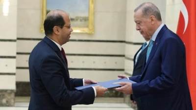 أردوغان يتسلم أوراق اعتماد السفير المصري عمرو الحمامي