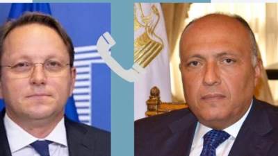 وزير الخارجية يتلقى اتصالاً هاتفياً من مفوض الاتحاد الأوروبي لسياسة الجوار والتوسع