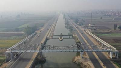 النقل:  فتح الحركة المرورية على طريق بنها المنصورة شرق الرياح التوفيق 