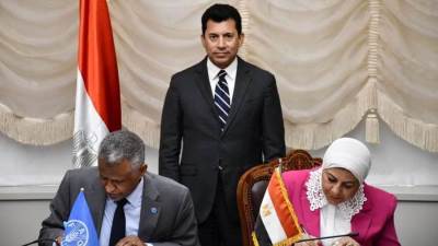 وزير الرياضة يشهد توقيع مذكرة تفاهم مع «الفاو» بشأن إقامة أندية زراعة للشباب