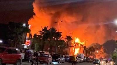 اندلاع حريق في محطة وقود ومحال تجارية بالمنوفية