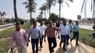 جهاز الشروق يبدأ فى رفع كفاءة وتجميل مدخل السويس (1) والمحور الغربى للمدينة