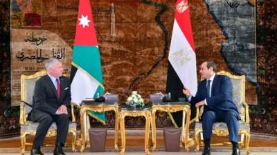 الرئيس السيسى وعاهل الأردن يؤكدان رفضهما التهجير القسرى للفلسطينيين