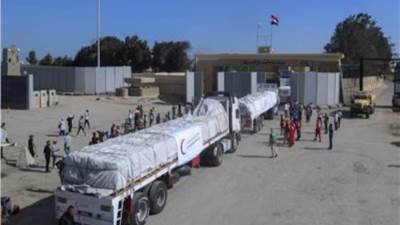 دخول الدفعة الثانية من قوافل المساعدات لقطاع غزة من معبر رفح