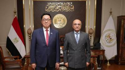 وزير العدل يستقبل سفير جمهورية كازاخستان بالقاهرة