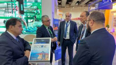 جناح اقتصادية قناة السويس يستعد لاستقبال ضيوف معرض اتحاد الصناعات