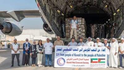 إقلاع الطائرة السابعة من الجسر الجوي الكويتي لمطار العريش