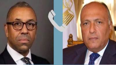 وزير الخارجية يبحث هاتفيا مع نظيره البريطاني التصعيد العسكري في قطاع غزة