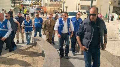 وزير الصحة ومحافظ شمال سيناء يتفقدان مصابي غزة بمستشفى بئر العبد النموذجي