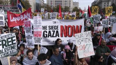 عشرات الآلاف يشاركون فى مظاهرات بأمريكا وأوروبا لدعم الفلسطينيين