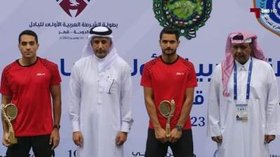 بعثة الداخلية تفوز بالمركزين الأول والثانى ببطولة الشرطة العربية للبادل بقطر