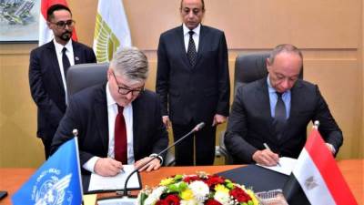 توقيع مذكرة تفاهم بين وزارة الطيران المدنى والمنظمة الدولية للطيران المدني "إيكاو" 