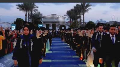 رئيس "جهاز دمياط الجديدة " يُشارك بحفل تخرج طلاب بجامعة حورس بالمدينة..ويتفقد إنشاء المدرسة اليابانية