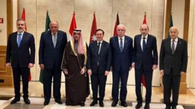 سامح شكرى وأعضاء "اللجنة العربية الإسلامية" يلتقون مع وزير خارجية إسبانيا